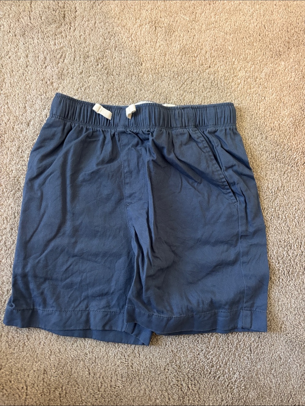 Crewcuts Navy Elastic-Waist Athletic Shorts with Drawstring